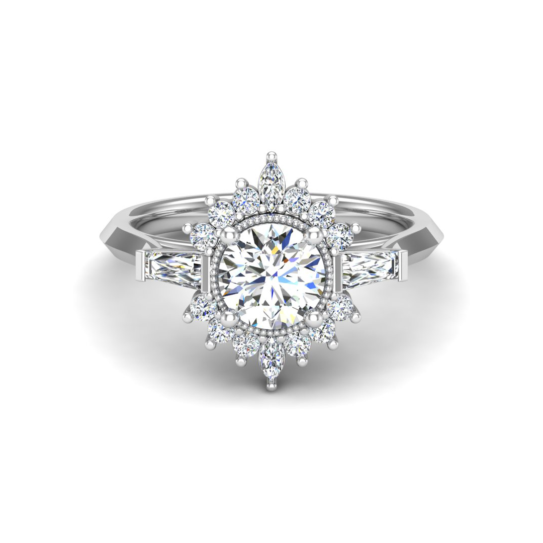 Gabrielle Halo Engagement Ring